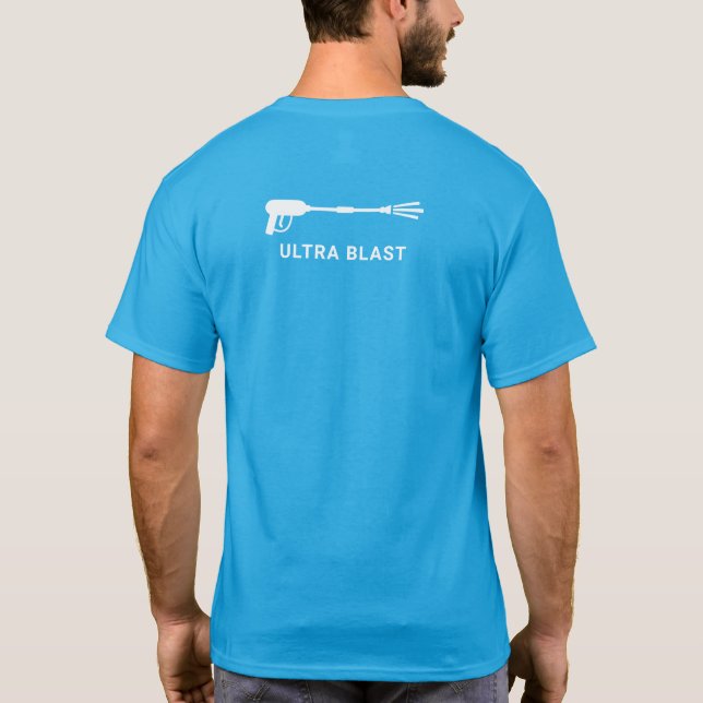 Druckwaschansprühgerät Aquamarin T-Shirt (Rückseite)