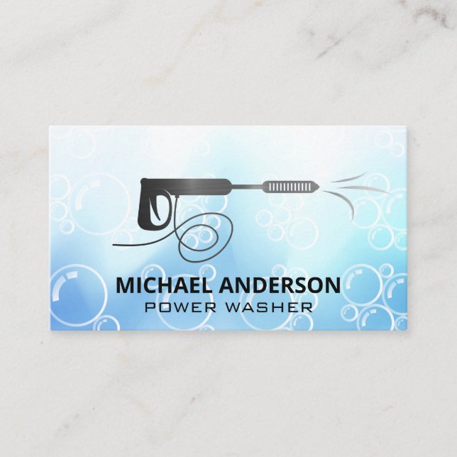 Druckwäscher-Logo | Soap Bubbles Business Card Visitenkarte (Vorderseite)