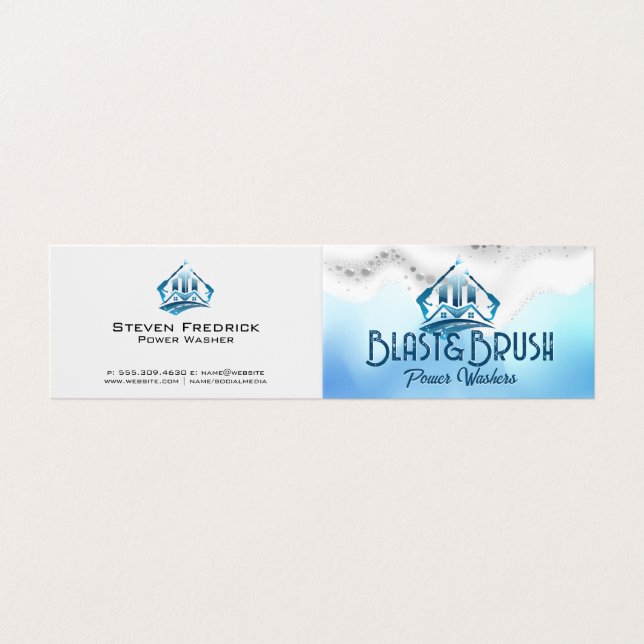 Druckwaschlogo | Seifenspulen Visitenkarten (Außenseite Aufgefaltet)