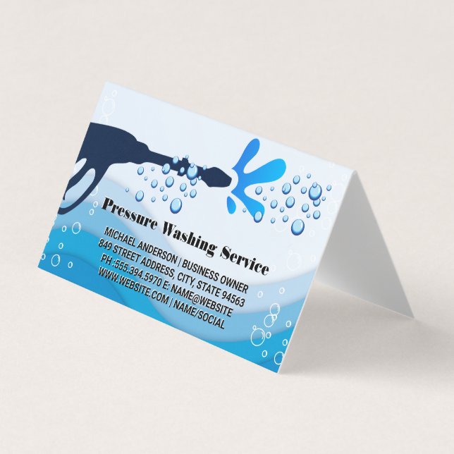 Druckwaschwasser-Spray | Soap Bubbles Business Visitenkarten (Vorderseite)