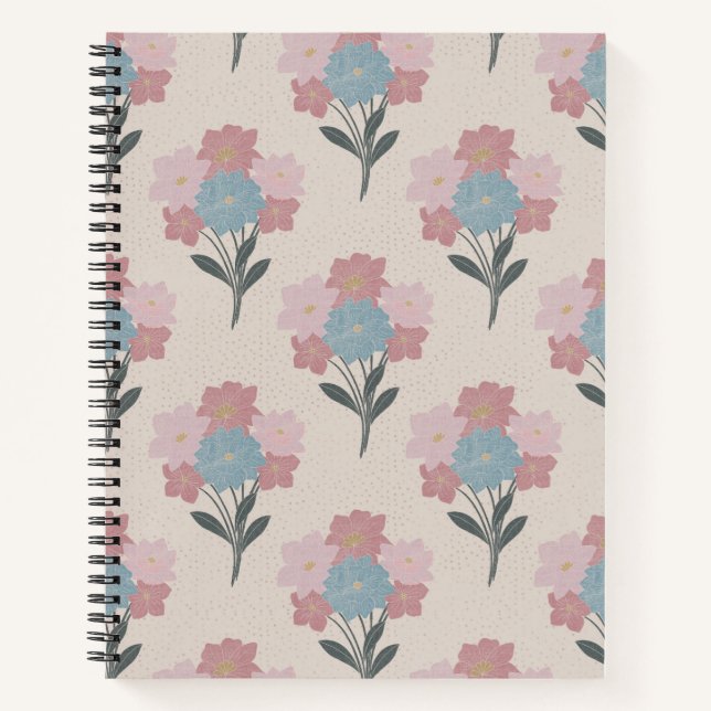 Druckweise für Blumenbündel Notizbuch (Vorderseite)