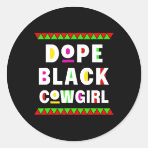 Drug Black Cowgirl Horseback Afrikanischer Amerika Runder Aufkleber