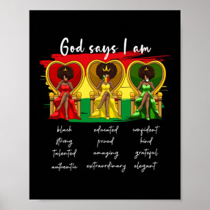 Drug Black Girl Women Gott sagt, ich bin afrikanis Poster