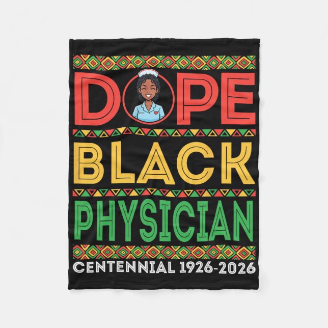 Drug Black Physician Centennial 1926 2026 Black Hi Fleecedecke (Vorderseite)