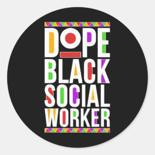 Drug Black Social Worker African American Social W Runder Aufkleber