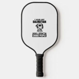 Drüge meinen Dalmatiner, damit ich nicht Leute ers Pickleball Schläger