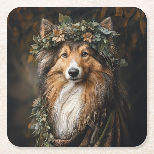Druid Sheltie Untersetzer (Vorderseite)