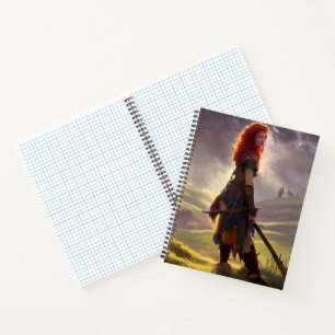 Druid Warrior Princess Fantasy Art Graph Notebook Notizbuch