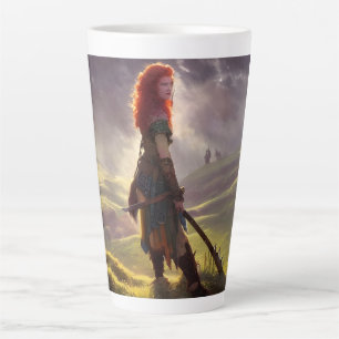 Druid Warrior Princess Fantasy Art Milchtasse