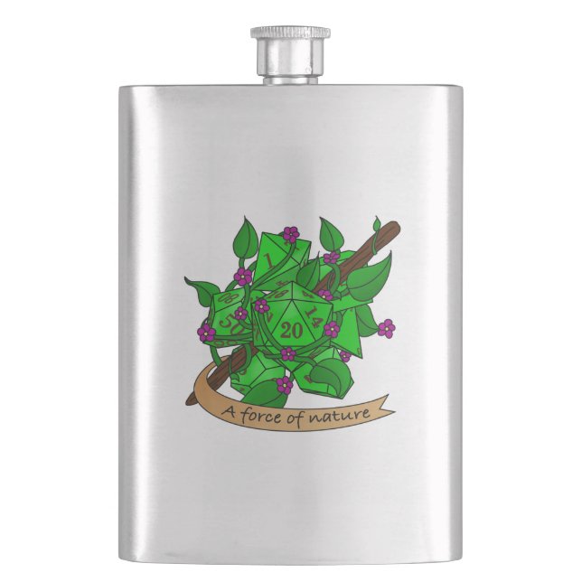 Druiden-Würfel Flachmann (Vorderseite)