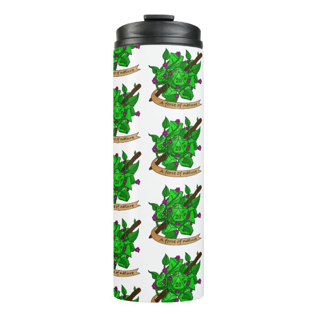Druiden-Würfel Thermosbecher (Vorderseite)