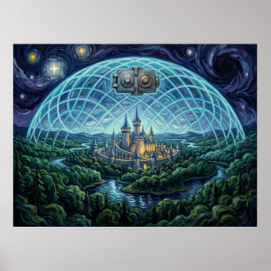 Druidia Sternennacht Sci-Fi-Landschaft Poster