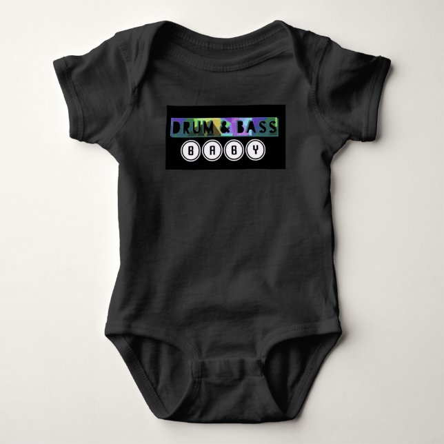 Drum and Bass Baby One-piece EDM music D.J. Deejay Strampler (Vorderseite)