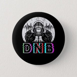 Drum and Bass Electronic Gorilla Vaporwave Music Button