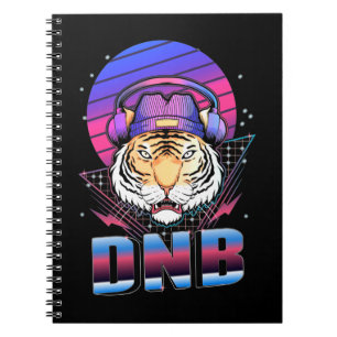 Drum and Bass Tiger Electronic Music Vaporwave Notizblock