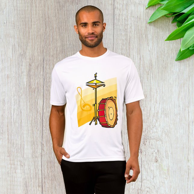 Drum and Cymbal Music Percussion Art T-Shirt (Von Creator hochgeladen)