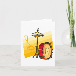 Drum and Cymbal Schlagzeug Art Karte