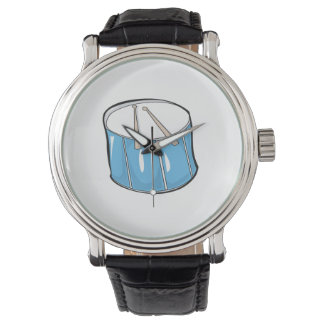 Drum Blue Handdrawn Look Armbanduhr