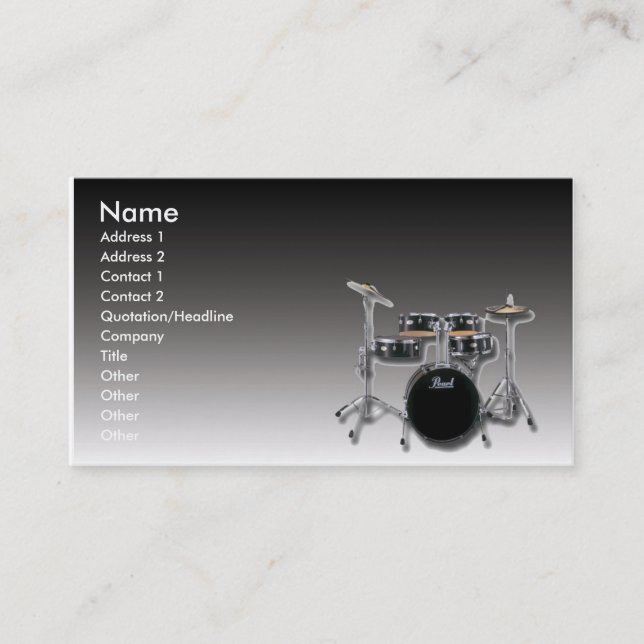 Drum Business Card Visitenkarte (Vorderseite)