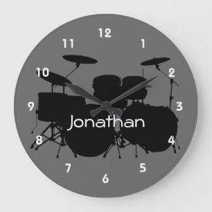 Drum Design Wall Clock Große Wanduhr