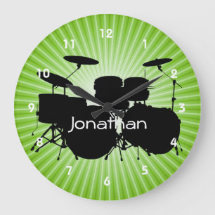 Drum Design Wall Clock Große Wanduhr