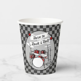 Drum Geboren zu Rock & Roll Drummer Musician Party Pappbecher