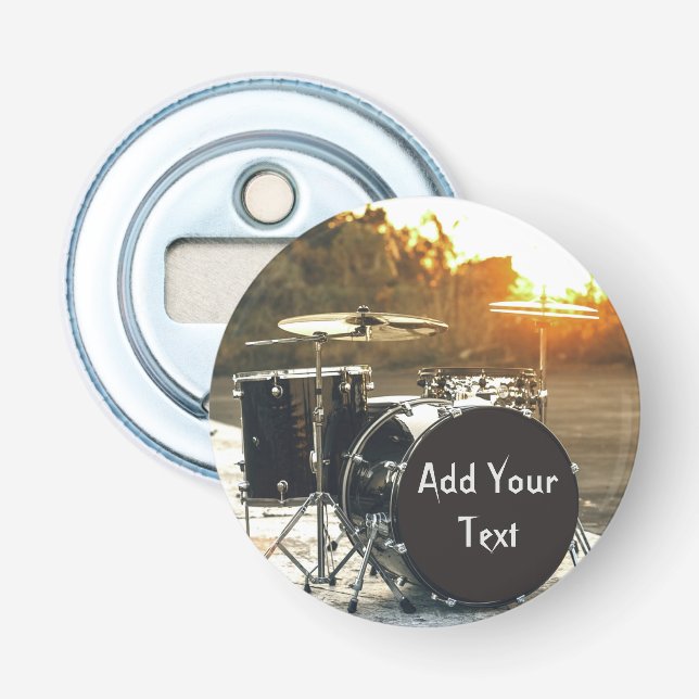 Drum Kit Drummer Rock personalisieren Flaschenöffner (Vorderseite)