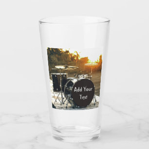 Drum Kit Drummer Rock personalisieren Glas