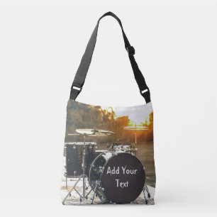 Drum Kit Drummer Rock personalisieren Tragetaschen Mit Langen Trägern