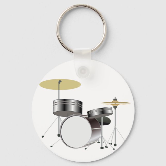 Drum Kit Drummer Schlüsselkette Schlüsselanhänger (Vorderseite)