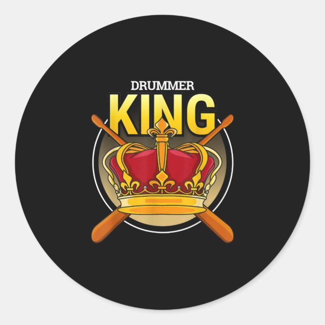 Drum-Kit für einen Drummer mit Schlagzeug-Instrume Runder Aufkleber (Vorderseite)