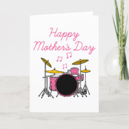 Drum Kit Muttertagskrummer Musiker Dankeskarte