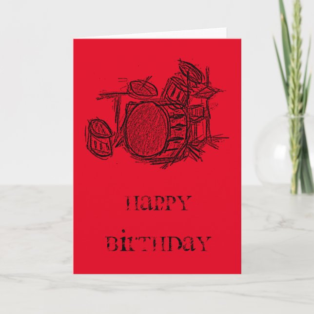 Drum Kit Rockband Grunge Geburtstag Karte (Vorderseite)