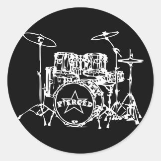 Drum Kit Runder Aufkleber