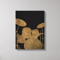 Drum Kit Silhouette Leinwand Drummer Musik