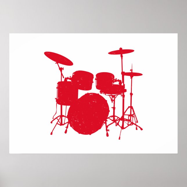 Drum Kit-Silhouette Poster (Vorne)