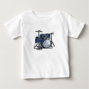 Drum Kit Sketch Music Baby T-shirt