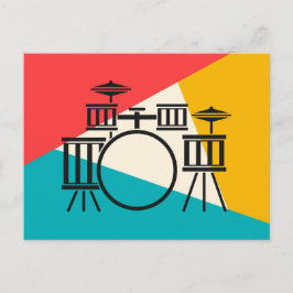 Drum Kit Tri Color - Türkis Coral Gold Postkarte