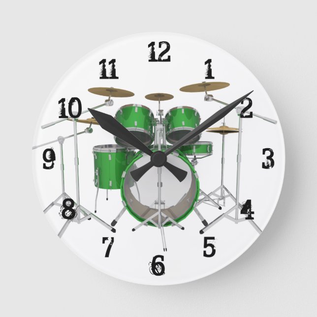 Drum Kit: Wall Clock Runde Wanduhr (Vorderseite)