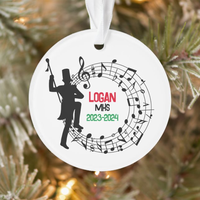 Drum Major Marching Band Ornement de Noël (Arbre)
