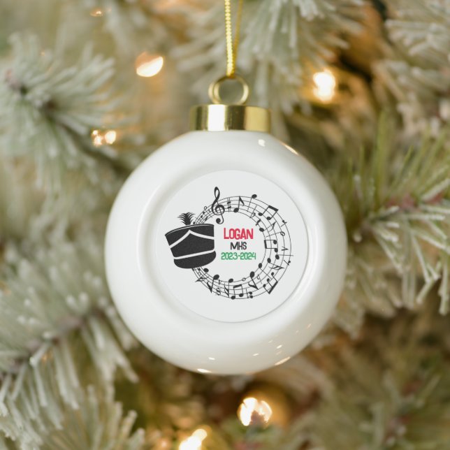 Drum Major Marching Band Weihnachtsdekoration Keramik Kugel-Ornament (Baum)