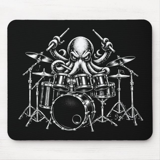 Drum Playing Octopus Mousepad (Vorne)
