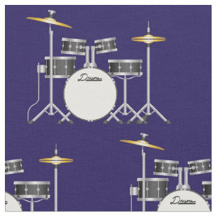 Drum Set Band Musical Musical Room Decke Blau Stoff