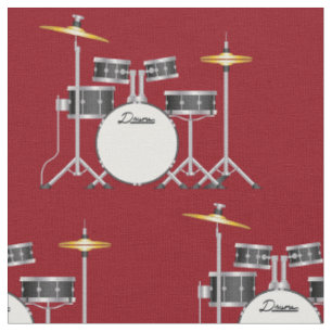 Drum Set Band Musical Musical Room Decke Rot Stoff