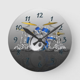 Drum Set Cartoon Runde Wanduhr