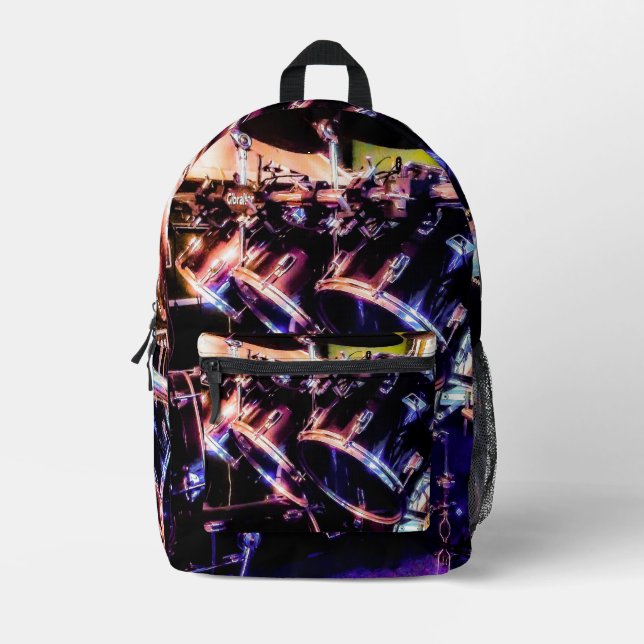 Drum Set Druckknopf Nähtasche Bedruckter Rucksack (Vorderseite)