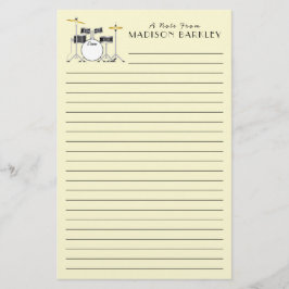 Drum Set Drummer Band Lehrer Musiker Briefpapier