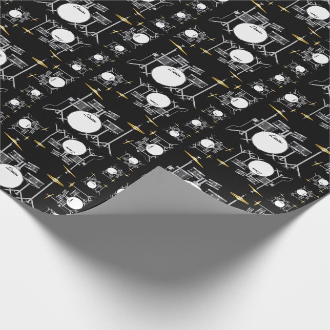 Drum Set Drummer Band Lehrer Musiker Geschenkpapier (Ecke)