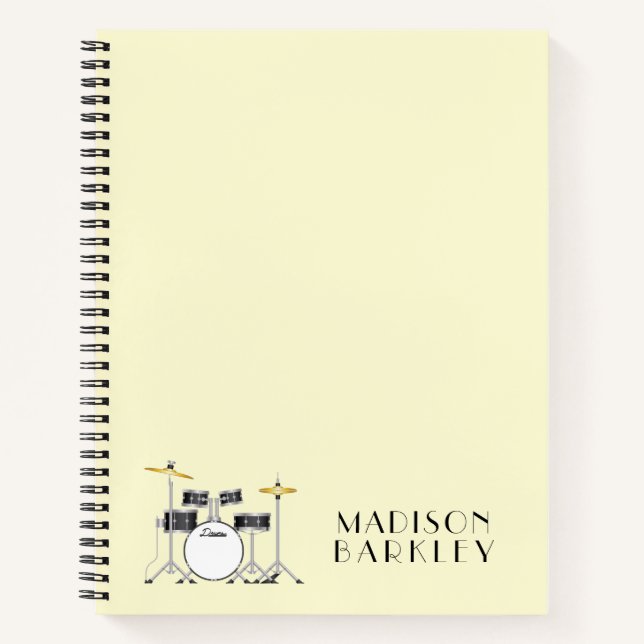 Drum Set Drummer Band Lehrer Musiker Notizbuch (Vorderseite)