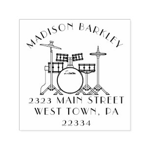 Drum Set Drummer Band Lehrer Musiker Permastempel